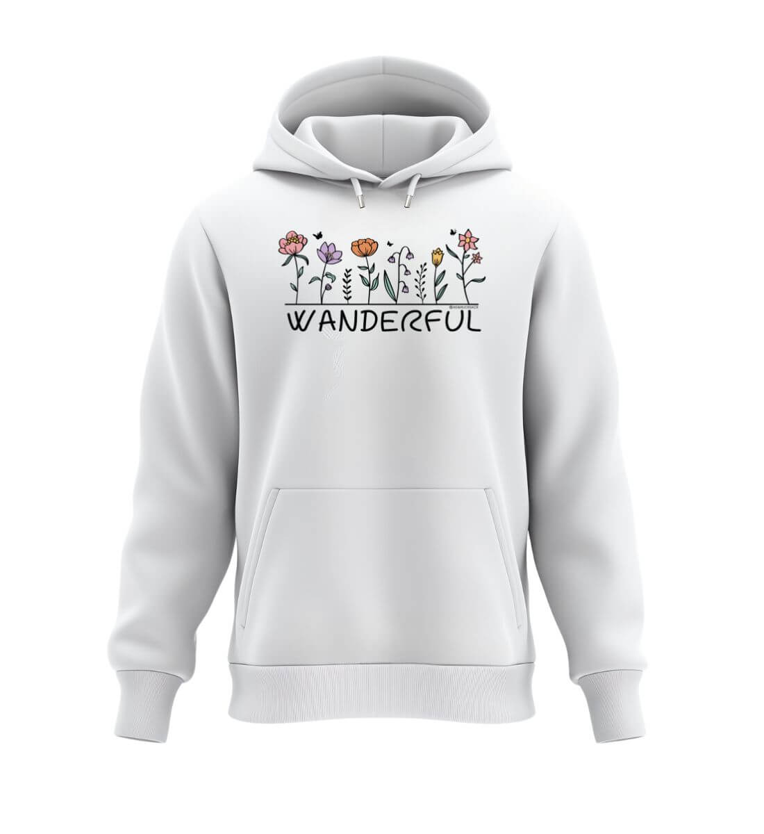 Wanderful | Unisex Organic Hoodie in White von Rad&Rucksack