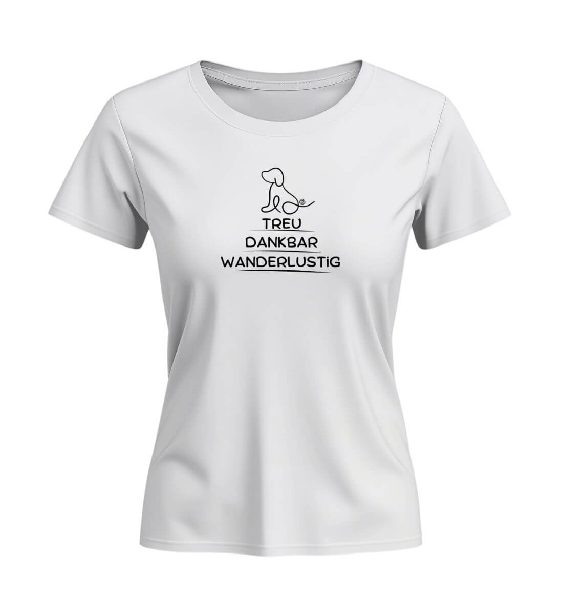 Wandern mit Hund | Damen Premium Organic T-Shirt (Fitted) in White von Rad&Rucksack