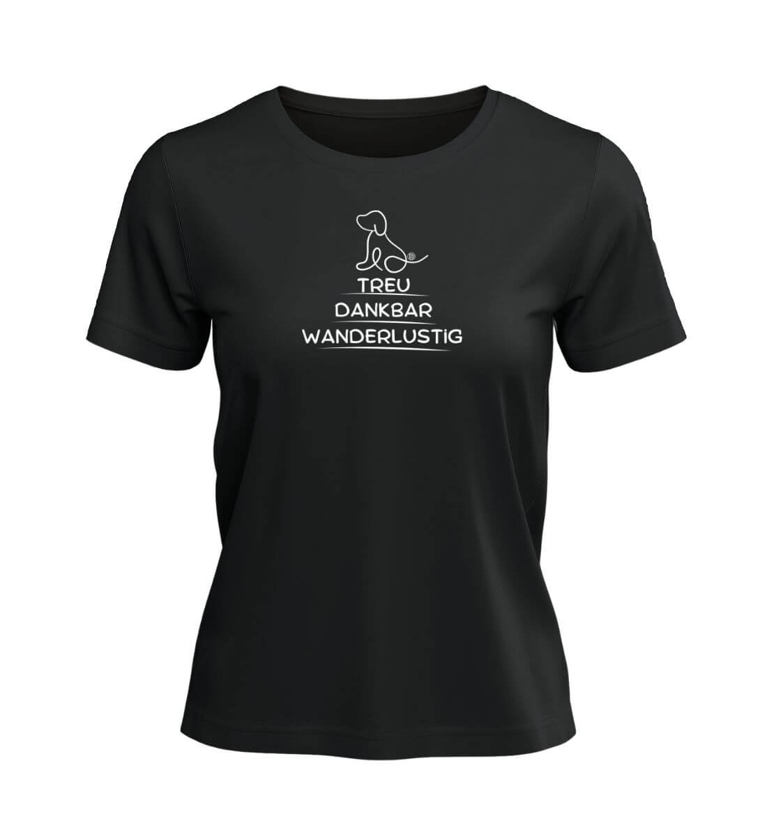 Wandern mit Hund | Damen Premium Organic T-Shirt in Schwarz von Rad&Rucksack
