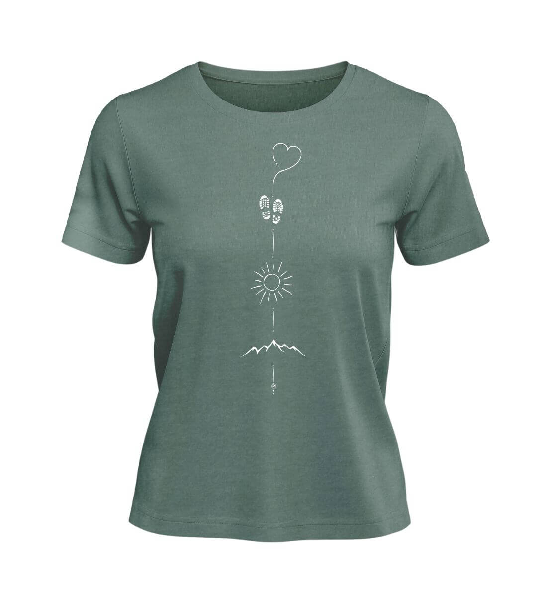 Wandern Sonne Berg | Damen Premium Organic T-Shirt in Green Bay von Rad&Rucksack