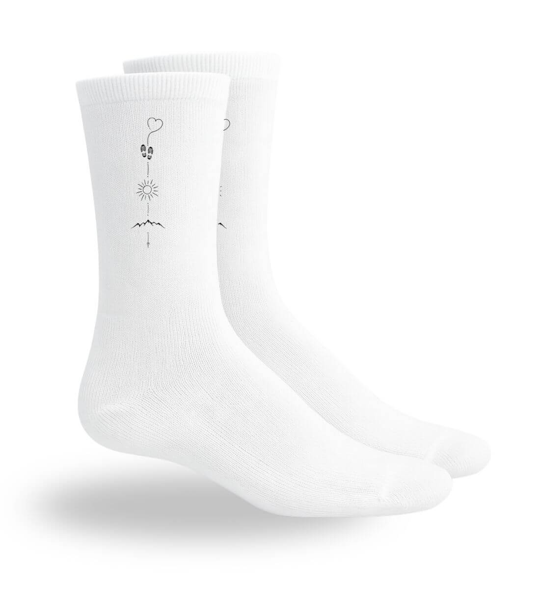 Wandern Sonne Berg | Sport Socken von Rad&Rucksack - am Model präsentiert