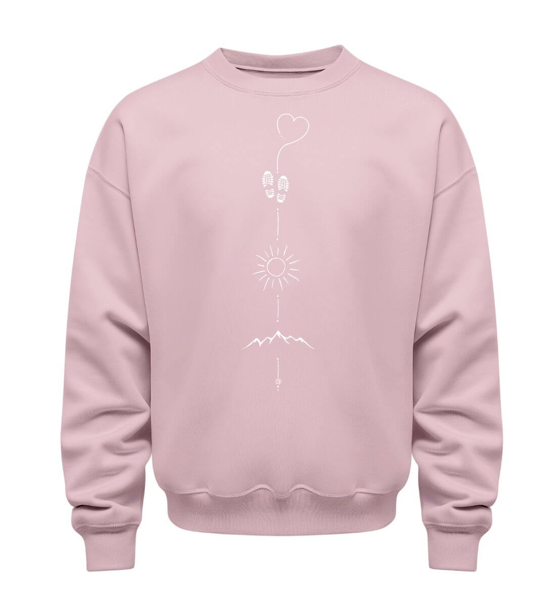 Wandern Sonne Berg | Unisex Organic Pullover in Cotton Pink von Rad&Rucksack