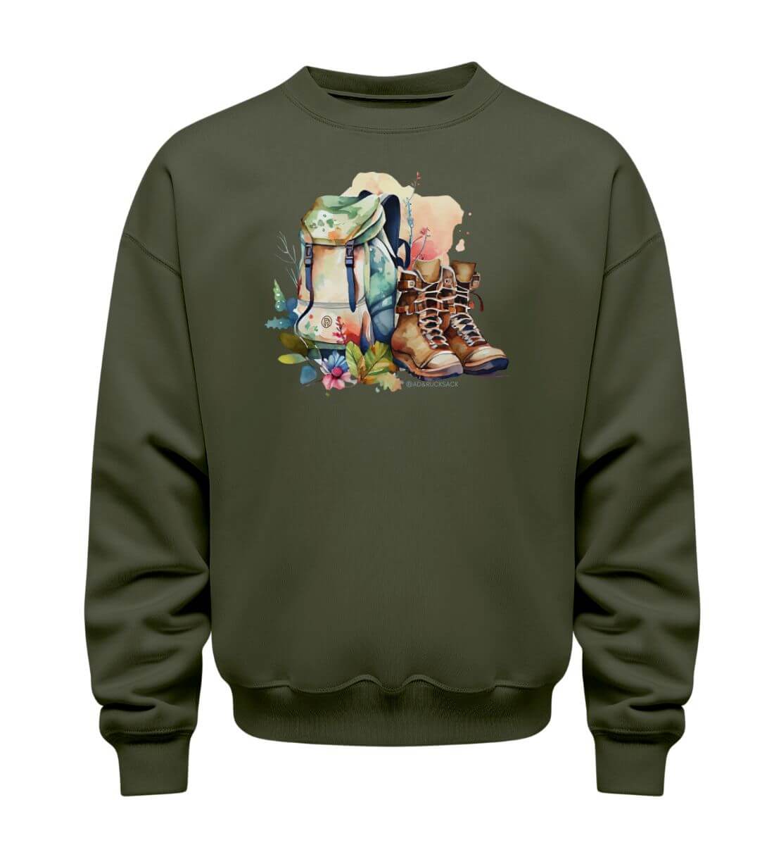 Wanderrucksack | Unisex Organic Pullover in Khaki von Rad&Rucksack