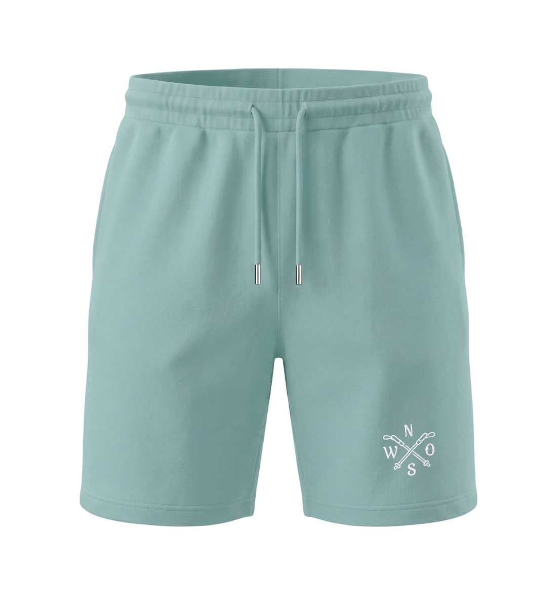 Wanderstöcke Stick | Unisex Organic Shorts in Teal Monstera von Rad&Rucksack