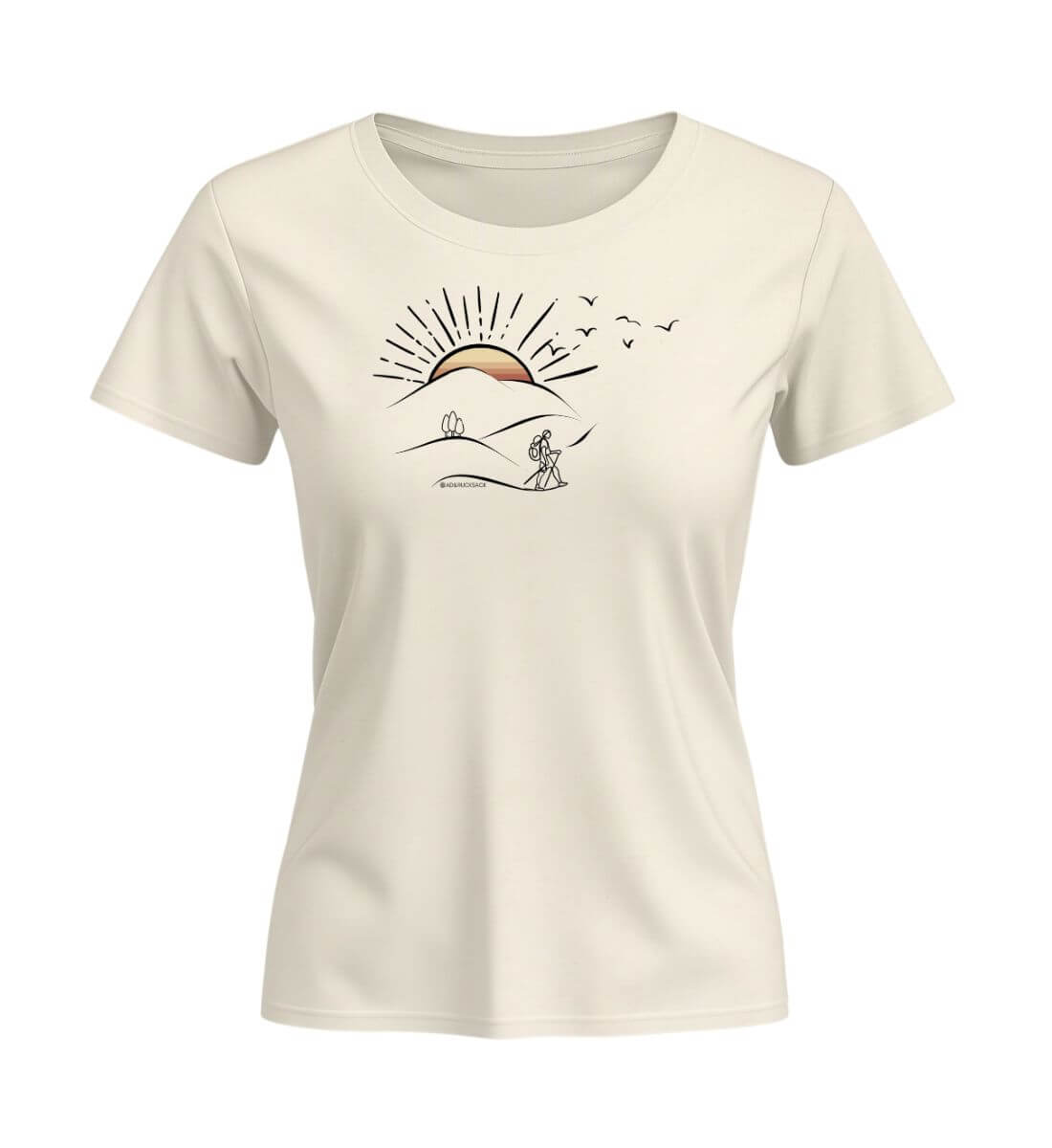 Wanderungen | Damen Premium Organic T-Shirt (Fitted) in Natural Raw von Rad&Rucksack