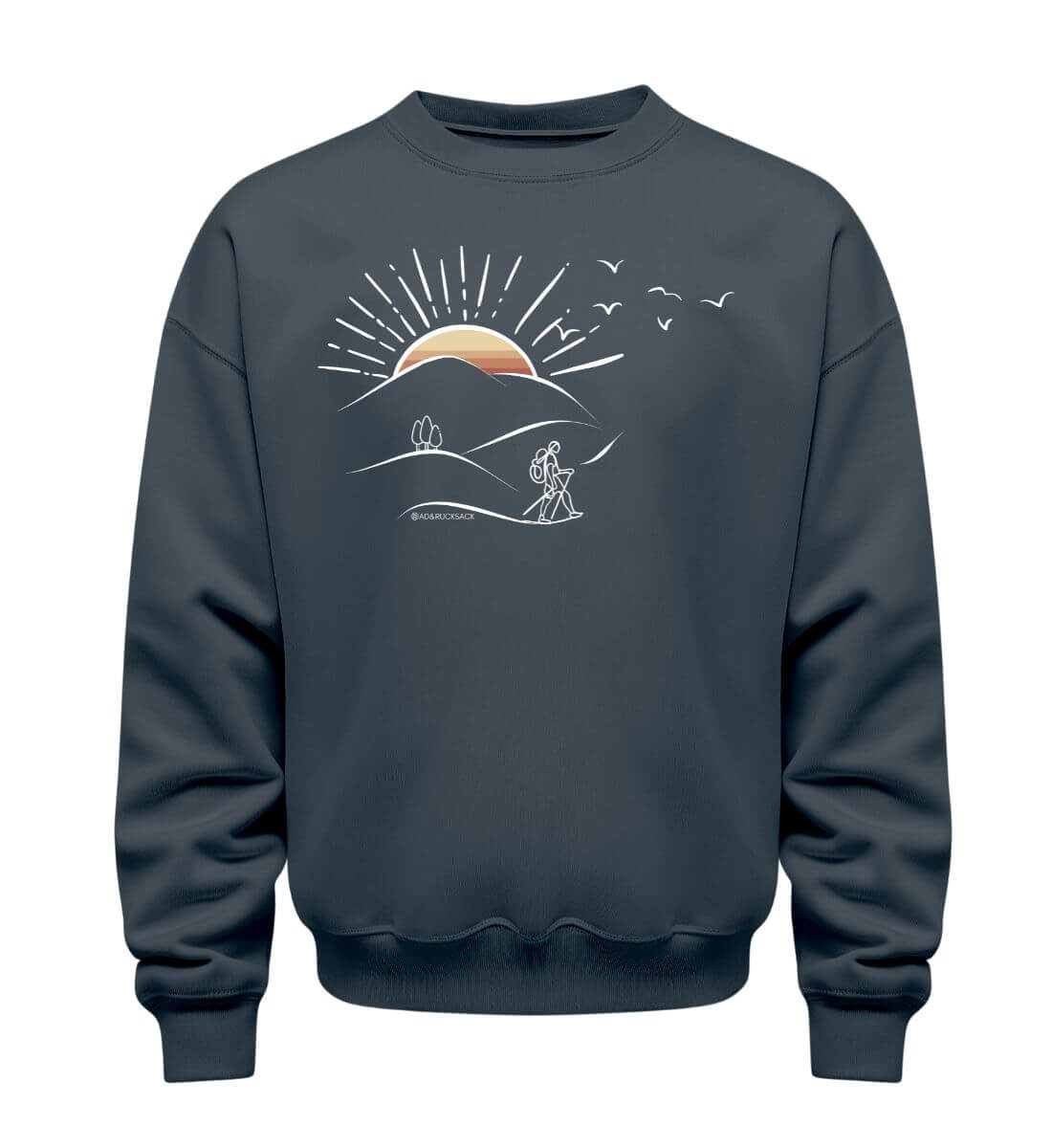 Wanderungen | Unisex Organic Pullover in India Ink Grey von Rad&Rucksack