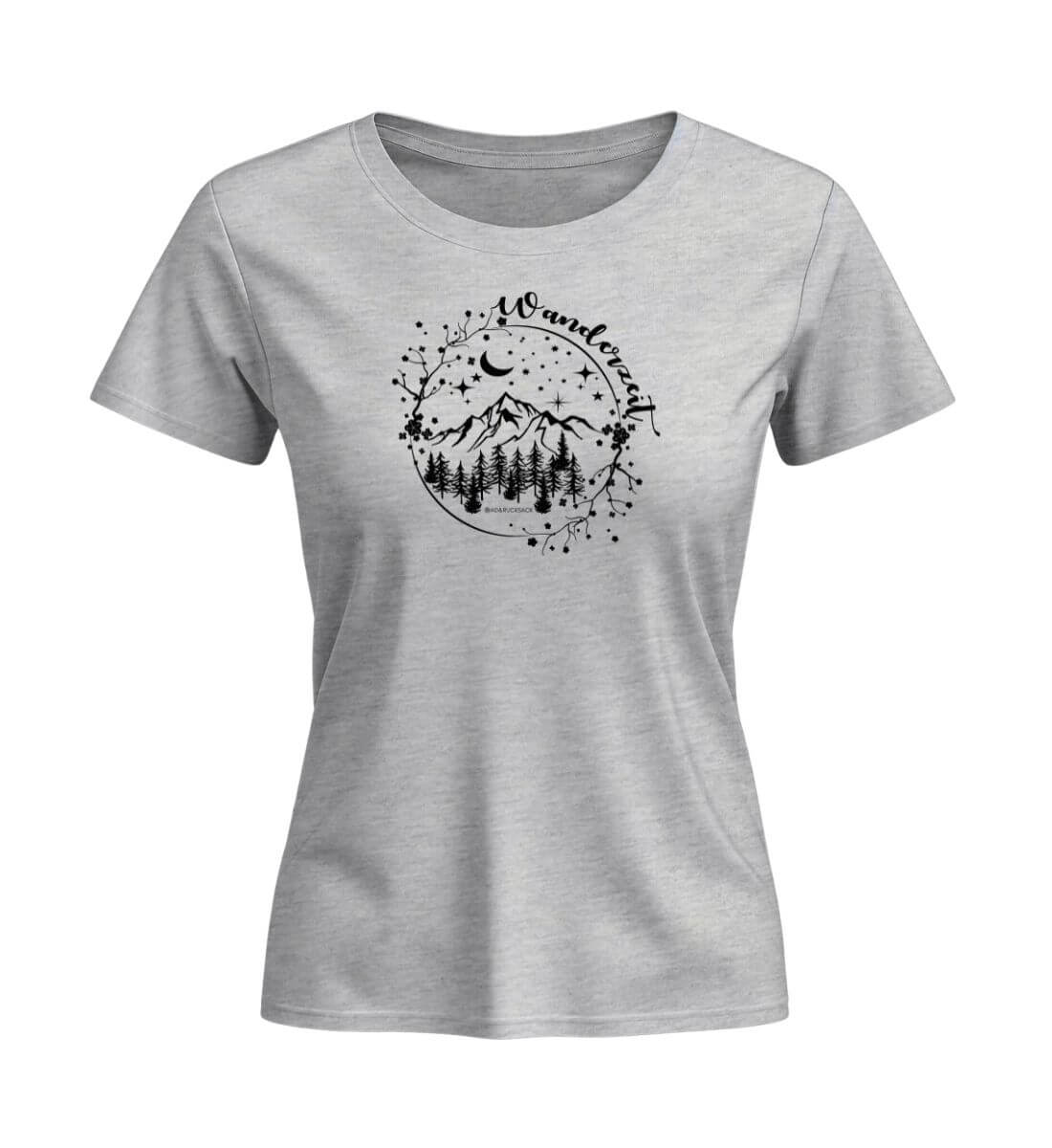 Wanderzeit | Damen Premium Organic T-Shirt (Fitted) in Heather Grey von Rad&Rucksack