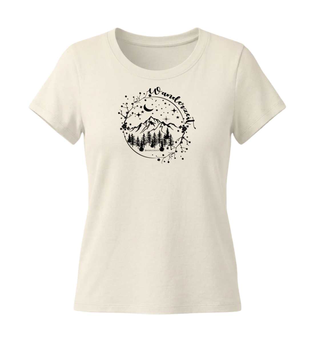 Wanderzeit | Damen Premium Organic T-Shirt (Fitted) in Natural Raw von Rad&Rucksack