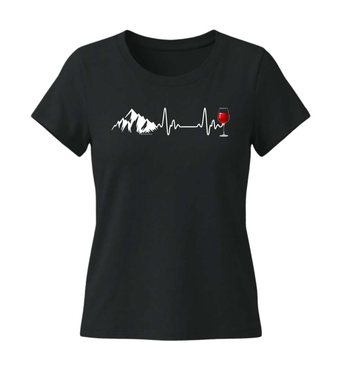 Wein Berg Herzschlag | Damen Premium Organic T-Shirt (Fitted) in Black von Rad&Rucksack