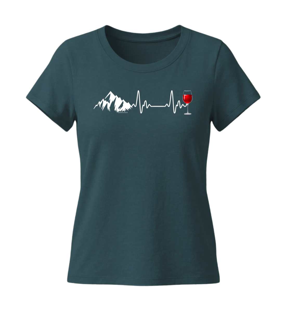 Wein Berg Herzschlag | Damen Premium Organic T-Shirt (Fitted) in Stargazer von Rad&Rucksack