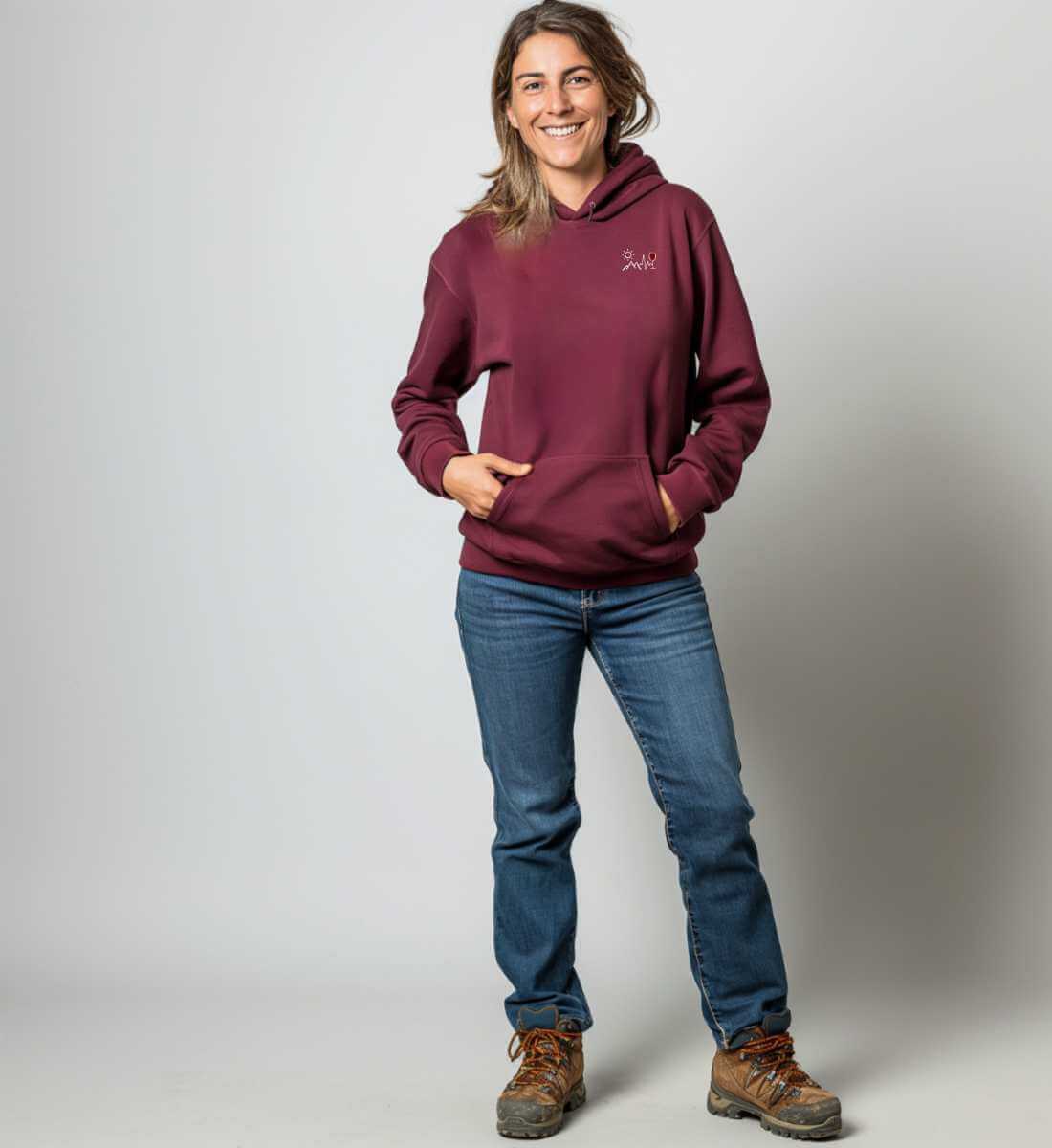 Wein Berg Herzschlag | Unisex Organic Hoodie von Rad&Rucksack - weitere Modelansicht 2