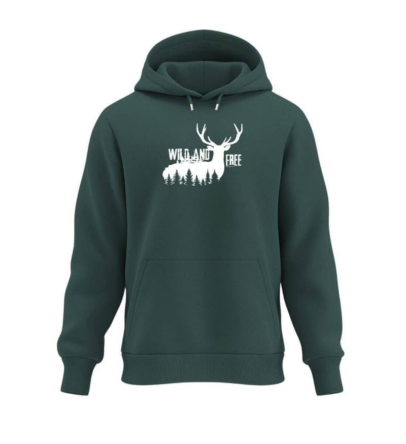 Wild and Free | Unisex Organic Hoodie in Glazed Green von Rad&Rucksack