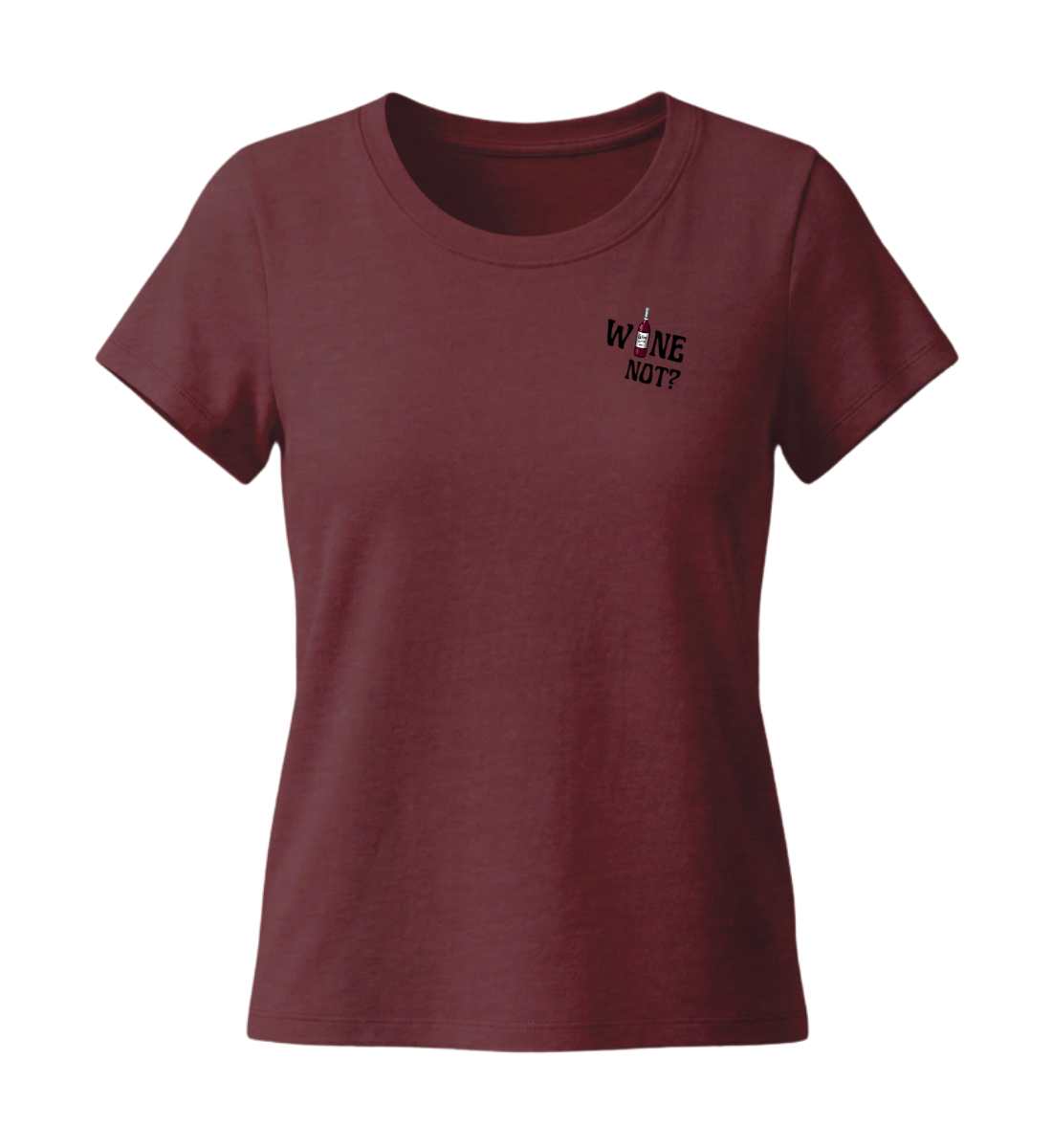 Wine not? | Damen Premium Organic T-Shirt (Fitted) in Burgundy von Rad&Rucksack