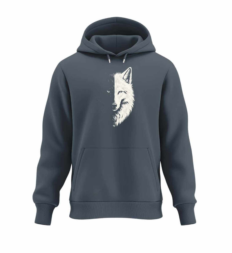 Wolf Hoodie in Blaugrau (India Ink Grey) – Produktbild (350 g/m² Bio-Baumwolle) von Rad&Rucksack