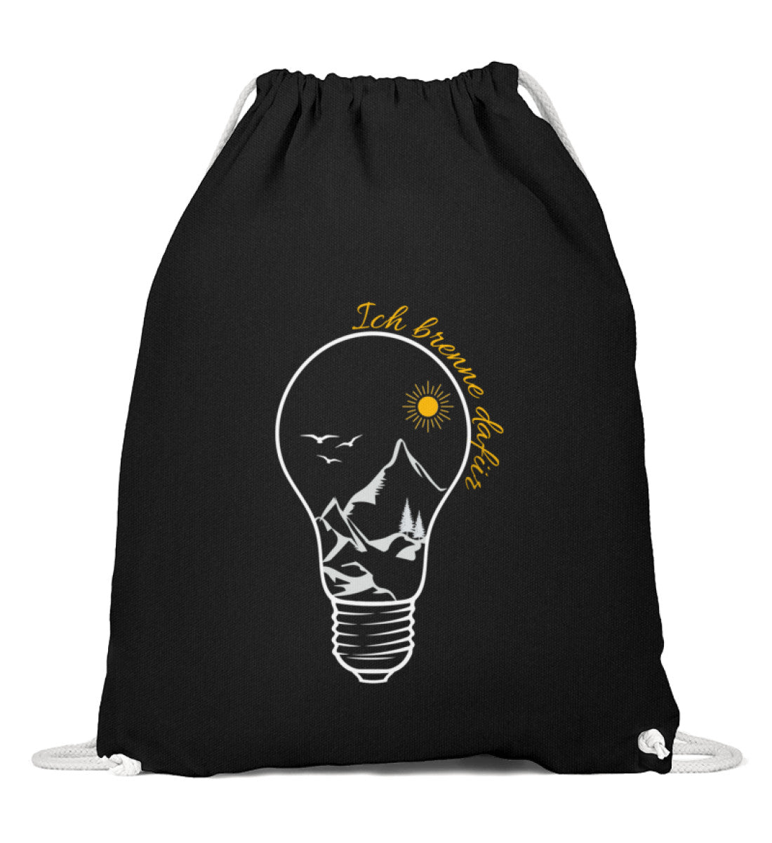 Ich brenne dafür | Baumwoll Gymsac | Farbe: Schwarz | Rad&Rucksack