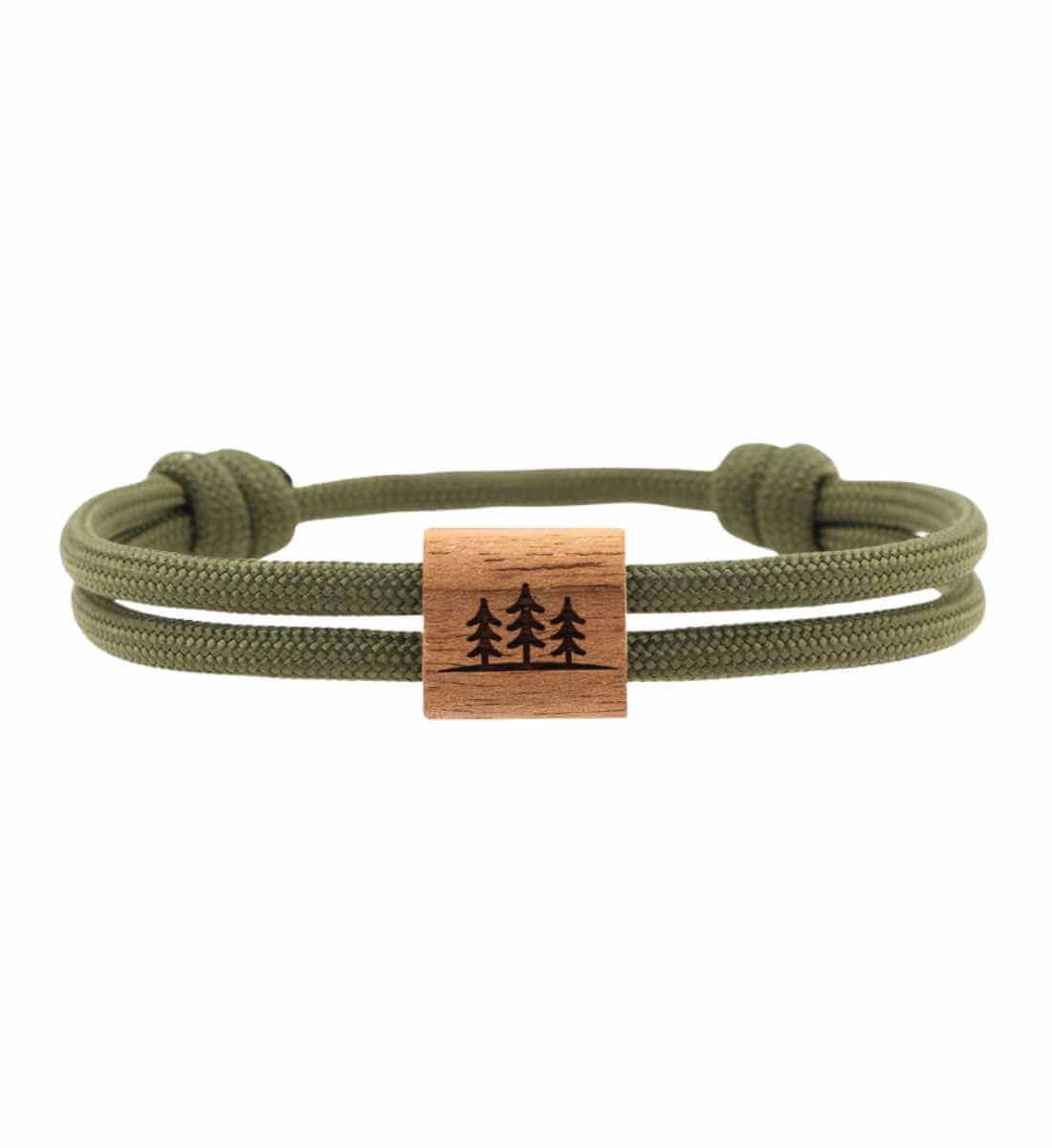 Wald | Nussholz Paracord Armband | Größe: 16-20 cm | Rad&Rucksack