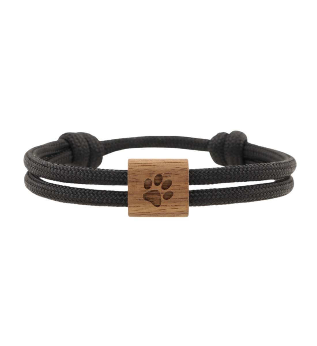 Hund Pfote | Nussholz Paracord Armband | Größe: 16-20 cm | Rad&Rucksack