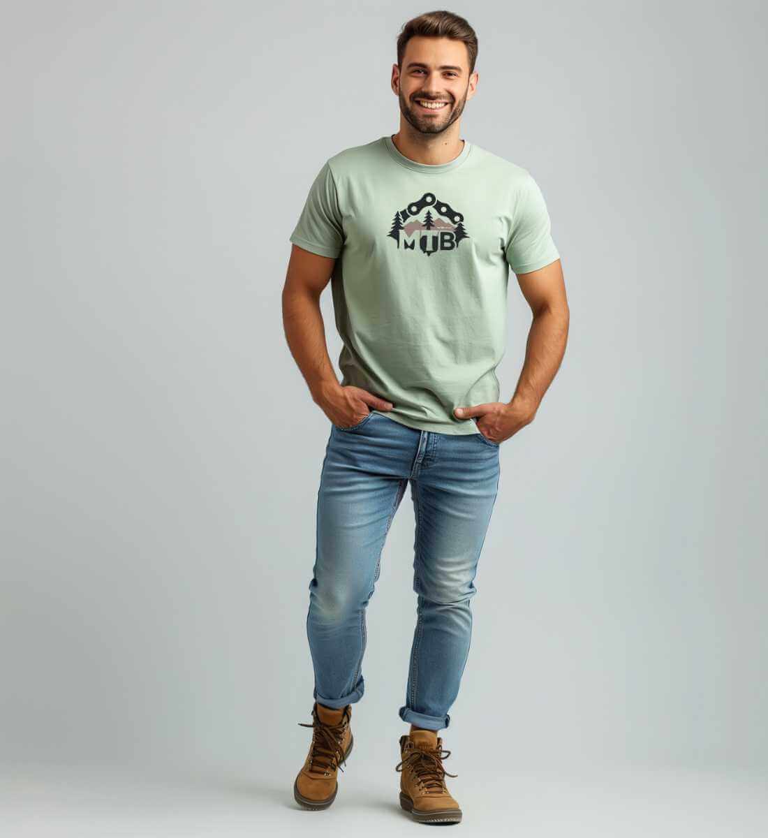 MTB | Herren Premium Organic T-Shirt | Farbe: White | Rad&Rucksack