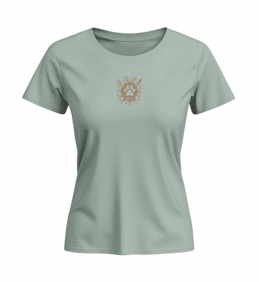Hund Pfote | Damen Premium Organic T-Shirt (Fitted) | Farbe: Aloe | Rad&Rucksack