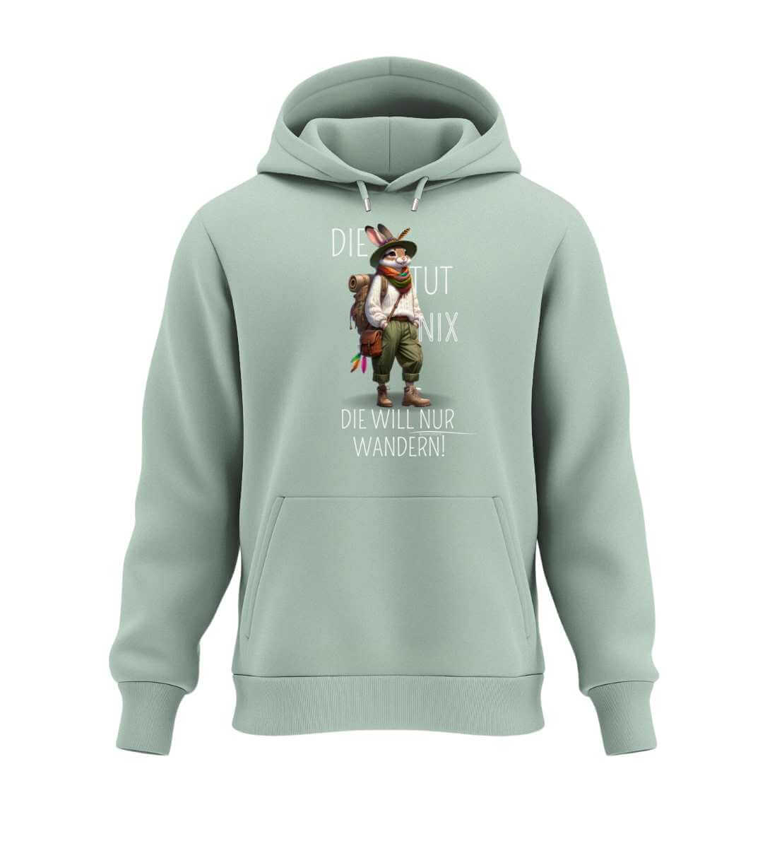 Die tut nix - Hase | Unisex Organic Hoodie | Farbe: Aloe | Rad&Rucksack