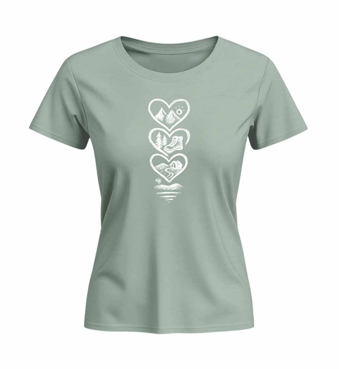 Berg Wandern | Damen Premium Organic T-Shirt (Fitted) | Farbe: Aloe | Rad&Rucksack