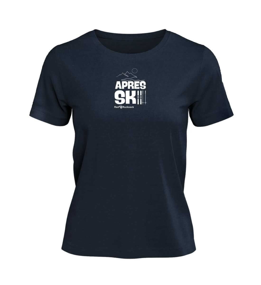 Apres Ski | Damen Premium Organic T-Shirt (Fitted) | Farbe: French Navy | Rad&Rucksack