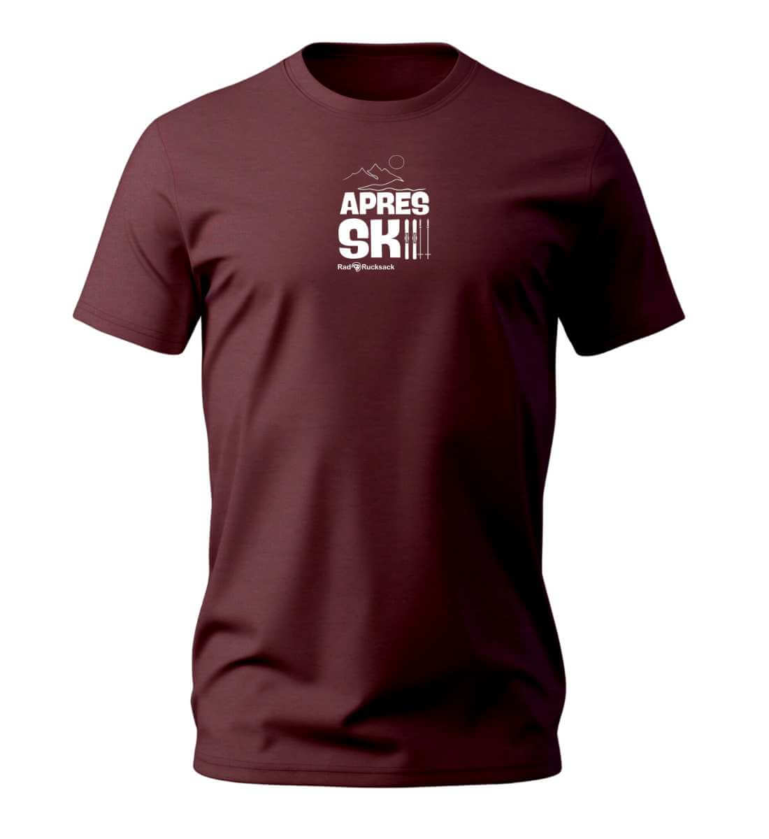 Apres Ski | Herren Premium Organic T-Shirt | Farbe: Burgundy | Rad&Rucksack