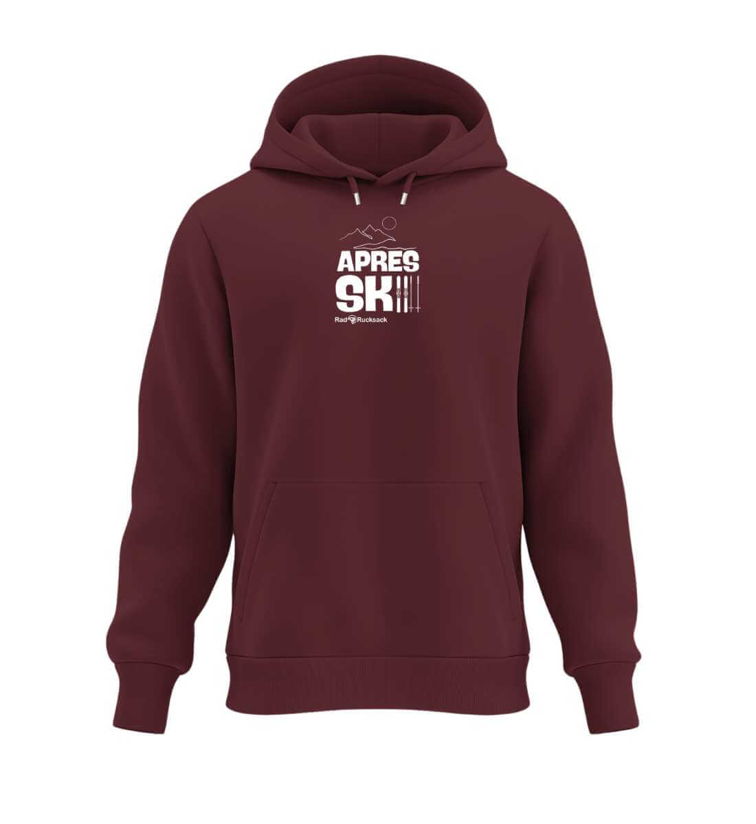 Apres Ski | Unisex Organic Hoodie | Farbe: Burgundy | Rad&Rucksack