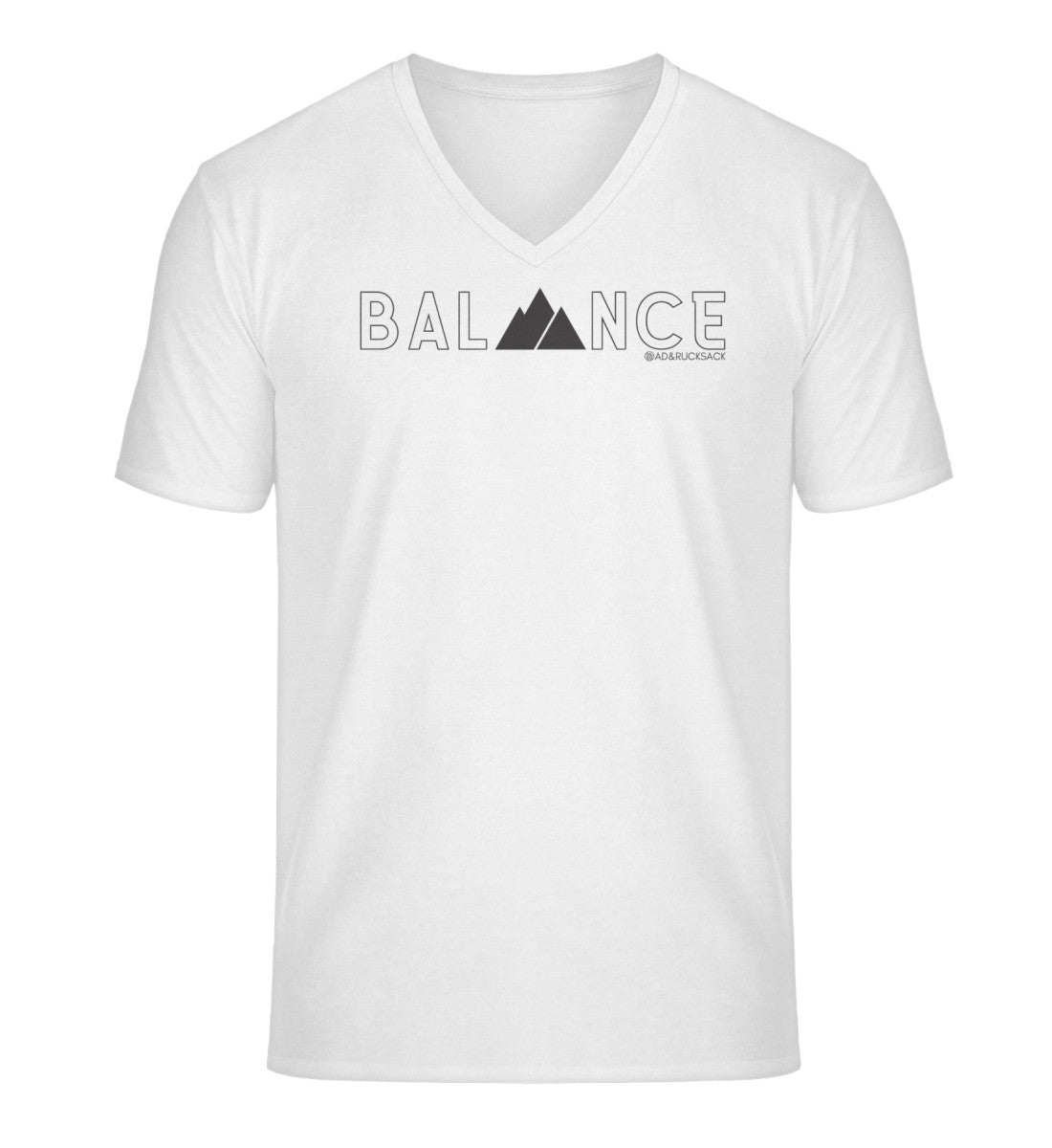 Balance | Herren V-Neck Premium Organic T-Shirt | Farbe: White | Rad&Rucksack