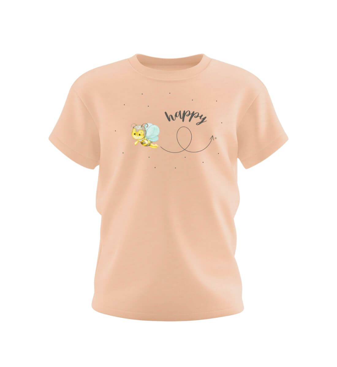 Bee Happy Kids | Kinder Premium Organic T-Shirt | Farbe: Fraiche Peche | Rad&Rucksack