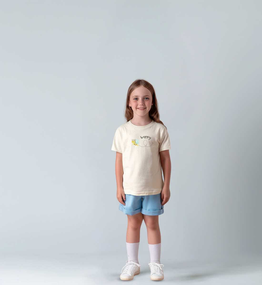 Bee Happy Kids | Kinder Premium Organic T-Shirt | Farbe: Natural Raw | Rad&Rucksack