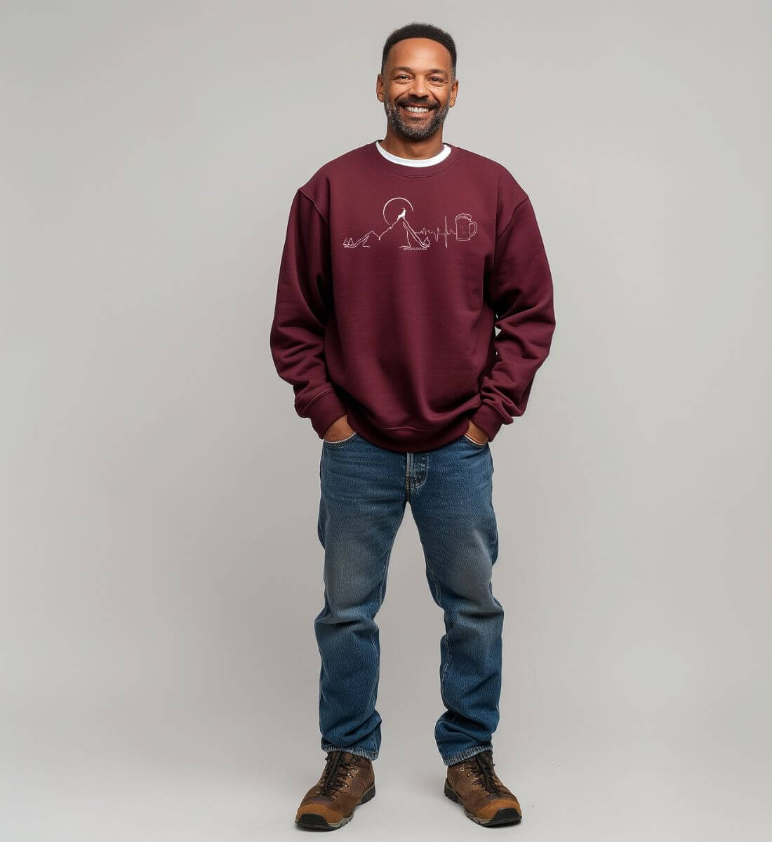 Berg Bock Bier | Unisex Organic Pullover | Farbe: India Ink Grey | Rad&Rucksack