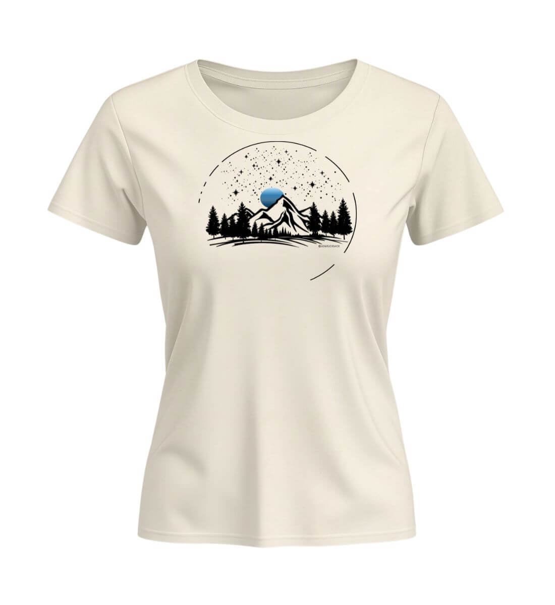 Berg Nacht | Damen Premium Organic T-Shirt (Fitted) | Farbe: Natural Raw | Rad&Rucksack