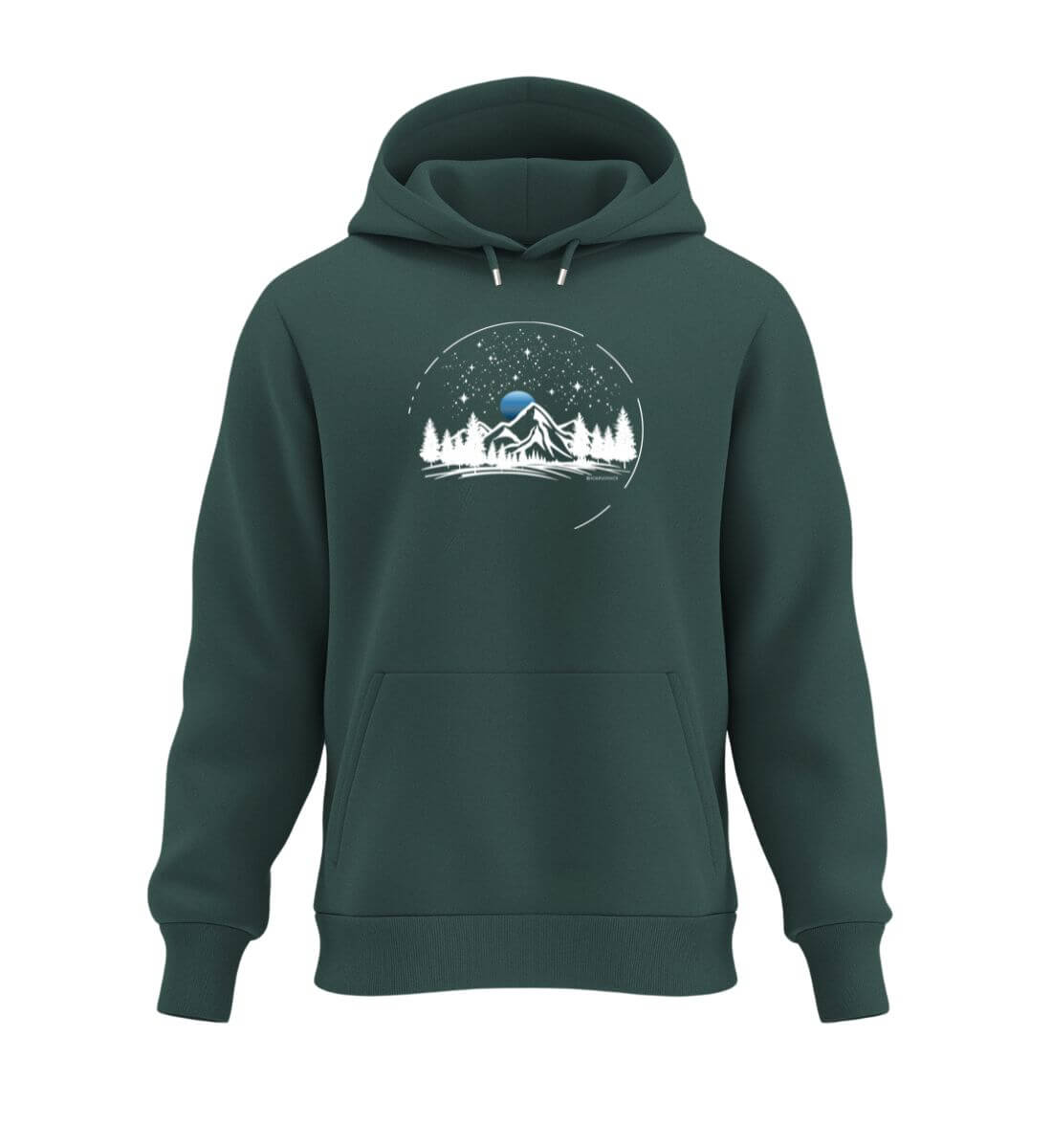 Berg Nacht | Unisex Organic Hoodie | Farbe: Glazed Green | Rad&Rucksack