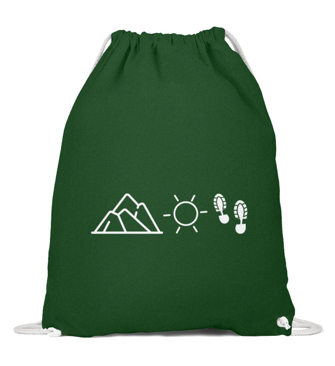 Berg Sonne Wandern | Baumwoll Gymsac | Farbe: Dunkelgrün | Rad&Rucksack