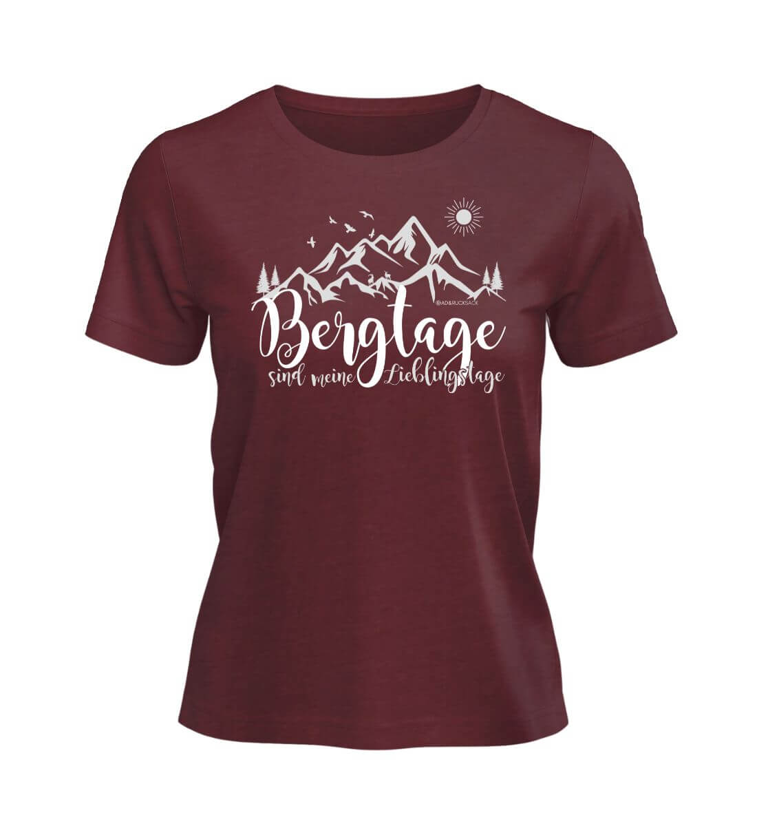 Berg-Tage | Damen Premium Organic T-Shirt | Farbe: Burgundy | Rad&Rucksack