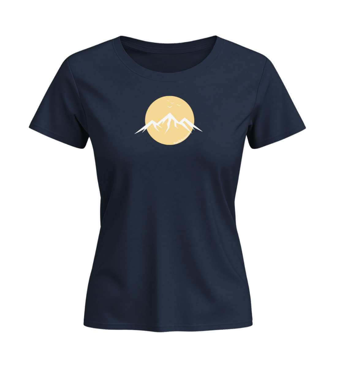 Berg Vogel | Damen Premium Organic T-Shirt (Fitted) | Farbe: French Navy | Rad&Rucksack