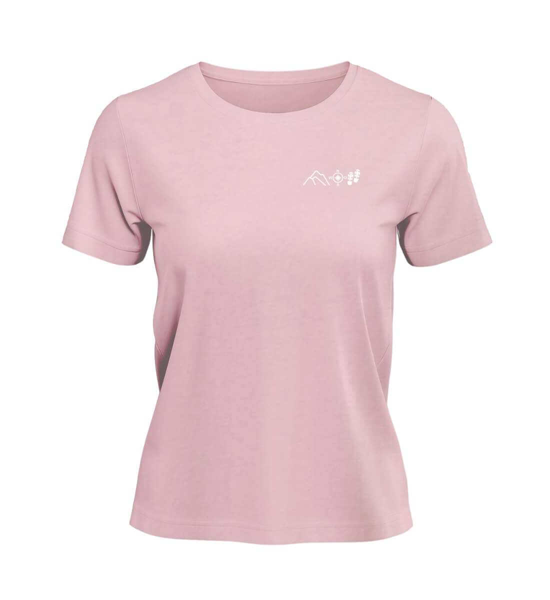 Berg Kompass Wandern | Damen Premium Organic T-Shirt (Stick) | Farbe: Cotton Pink | Rad&Rucksack