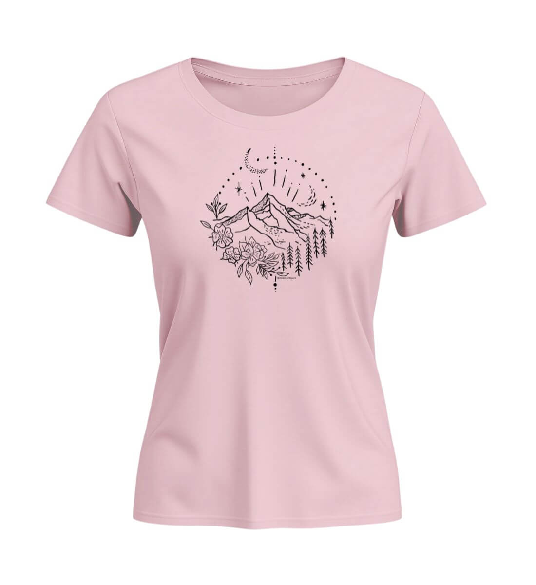 Berg Natur | Damen Premium Organic T-Shirt (Fitted) | Farbe: Cotton Pink | Rad&Rucksack