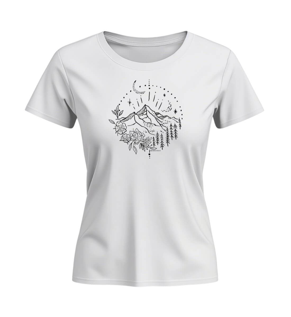 Berg Natur | Damen Premium Organic T-Shirt (Fitted) | Farbe: White | Rad&Rucksack
