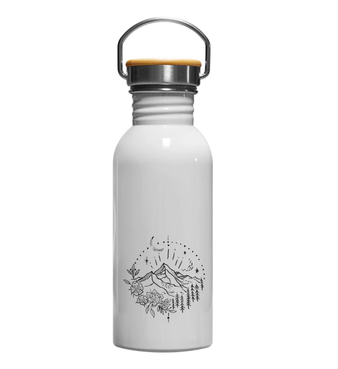 Berg Natur | Edelstahl Trinkflasche | Größe: 600ml | Farbe: Weiß | Rad&Rucksack