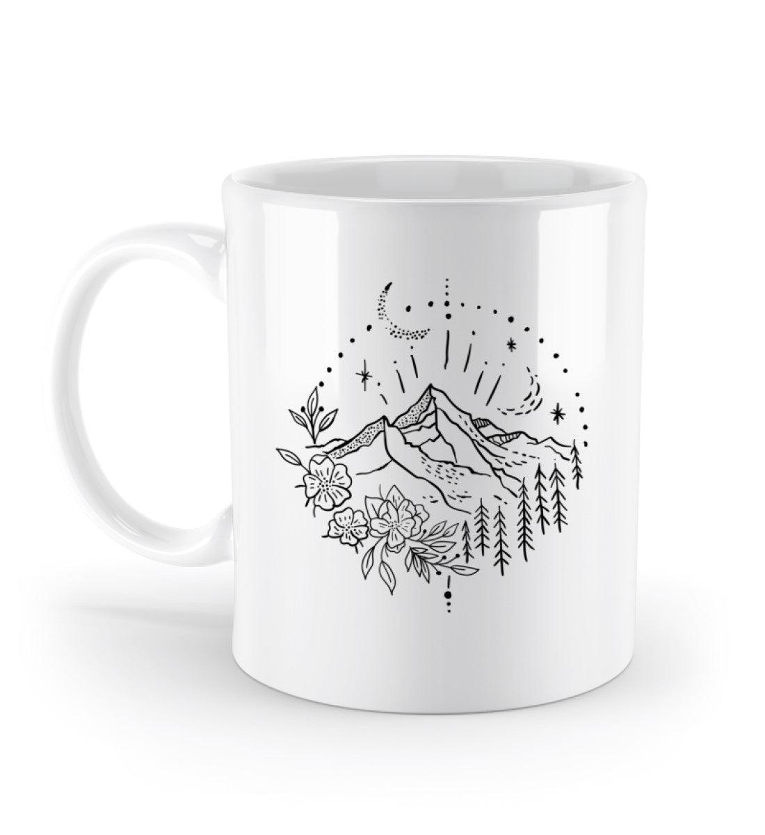 Berg Natur | Kaffeetasse | Farbe: Weiß | Größe: 330ml | Rad&Rucksack