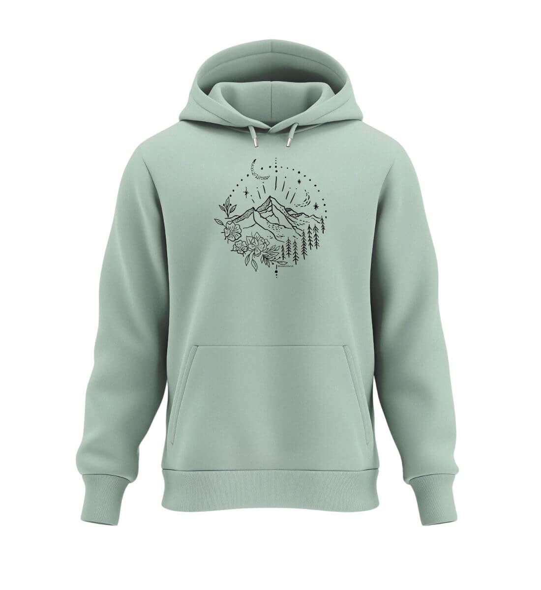 Berg Natur | Unisex Organic Hoodie | Farbe: Aloe | Rad&Rucksack
