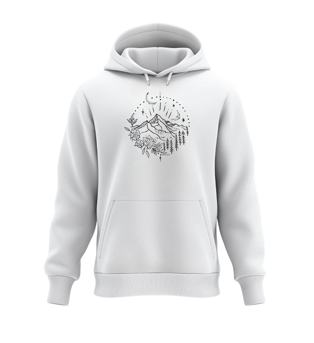 Berg Natur | Unisex Organic Hoodie | Farbe: White | Rad&Rucksack