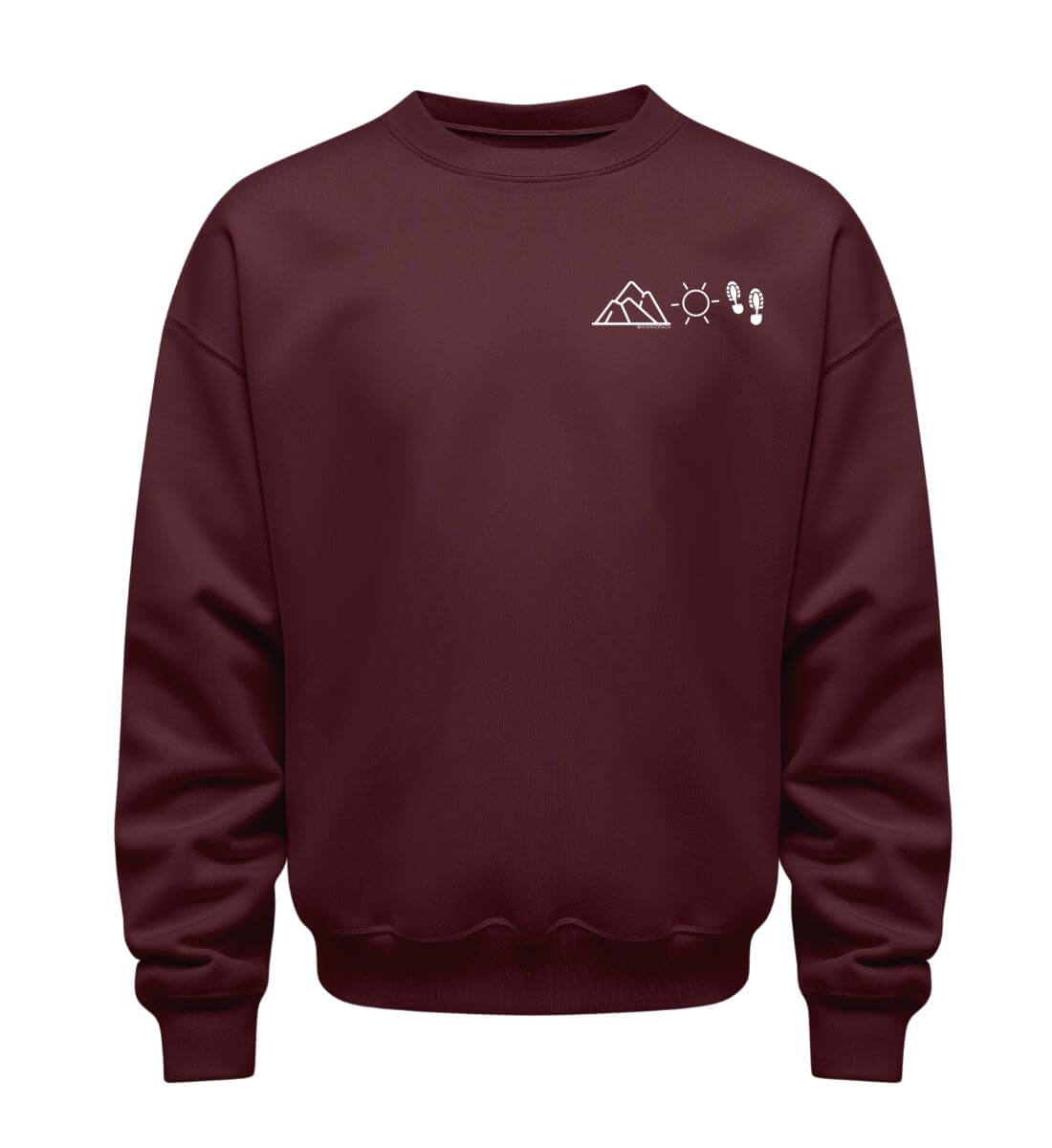 Berg Sonne Wandern | Unisex Organic Pullover | Farbe: Burgundy | Rad&Rucksack