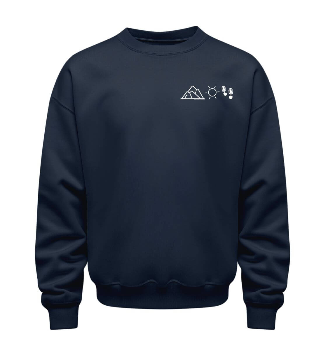 Berg Sonne Wandern | Unisex Organic Pullover | Farbe: French Navy | Rad&Rucksack