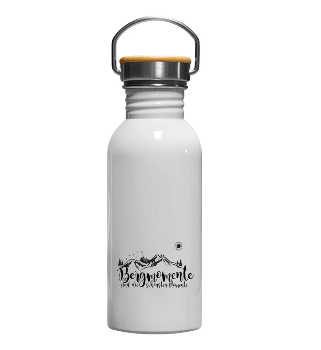 Bergmomente | Edelstahl Trinkflasche | Farbe: Weiß | Größe: 600ml | Rad&Rucksack