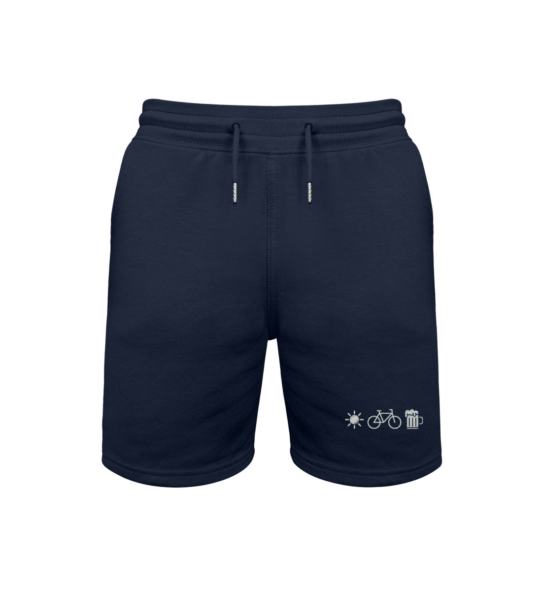 Bier Bike Sonne | Unisex Organic Shorts | Farbe: French Navy | Rad&Rucksack