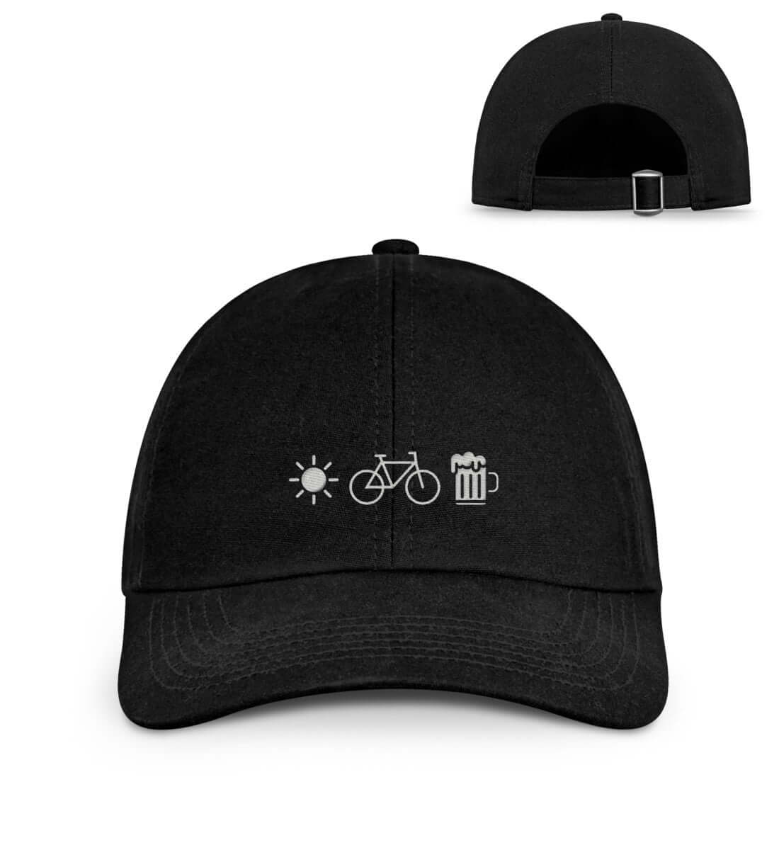 Sonne Bike Bier Organic Baseball Kappe mit Stick radundrucksack.shop