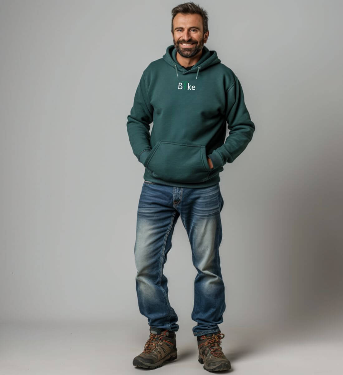 Bike Stick | Unisex Organic Hoodie (Stick) | Farbe: Glazed Green | Rad&Rucksack